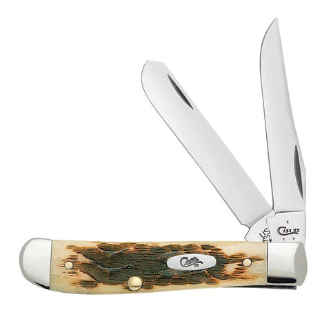 Case Peach Seed Jig Amber Bone Mini Trapper (00013) (Case)