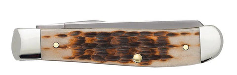 Case Peach Seed Jig Amber Bone Mini Trapper (00013) (Case)
