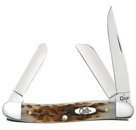 CASE 6318 SS Amber Bone Med Stockman. ( 00042 )