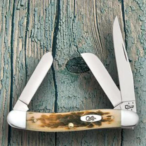 CASE 6318 SS Amber Bone Med Stockman. ( 00042 )