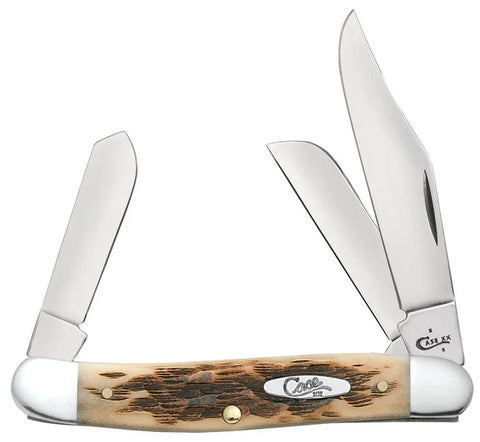 Case Knife 6347 SS Amber Bone Stockman ( 00128 )