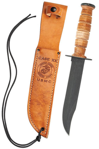 Case Knife Htr USMC CV Brown Leather Marine Knife ( 00334 )