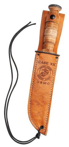Case Knife Htr USMC CV Brown Leather Marine Knife ( 00334 )