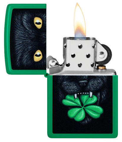 Zippo 48629 Lucky Cat Clover Design (46721)