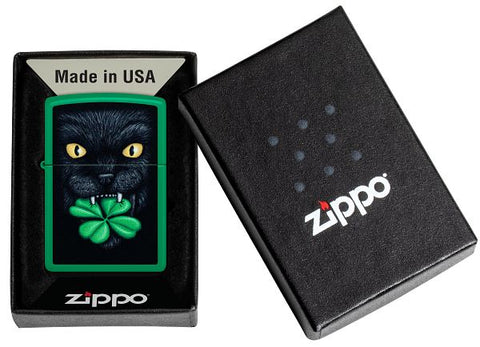 Zippo 48629 Lucky Cat Clover Design (46721)