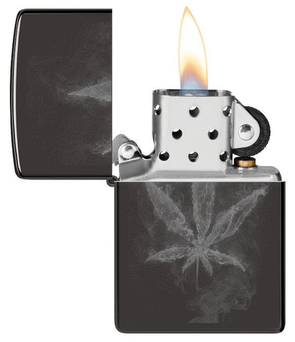 Zippo High Polish Blk Cannabis Design (46823)