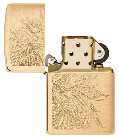 Zippo Gold Cannabis Engrave Design (46826)