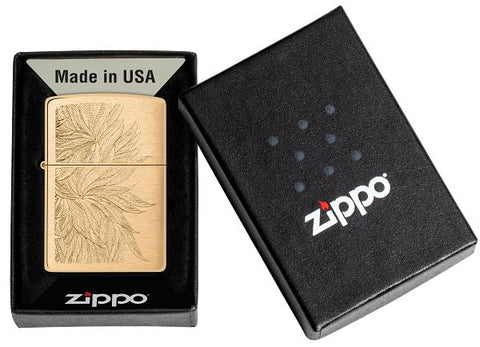 Zippo Gold Cannabis Engrave Design (46826)