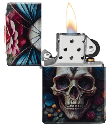Zippo Horror and Goth Skull Flower (46848)