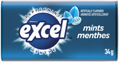 Menthe poivrée Excel Mint de Wrigley, 8 x 34 g (136614) (752116)