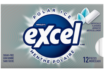Chewing-gum sans sucre Wrigley's Excel Polar Ice, 12 x 18 par boîte (100566) (0538111)