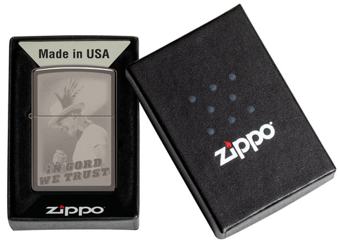 Zippo In Gord We Trust Black Ice (Model # 150-106137)