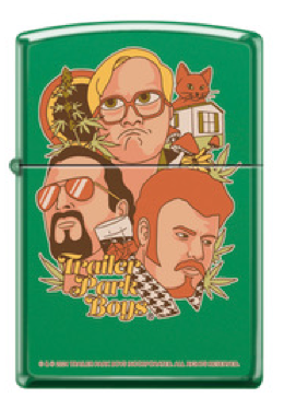 Zippo Trailer Park Boys Logo Green Matte  (48269-114937 )