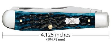 Case Pocket Worn® Peach Seed Jig Mediterranean Blue Bone Trapper (51850) (Case)