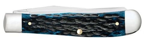 Case Pocket Worn® Peach Seed Jig Mediterranean Blue Bone Trapper (51850) (Case)