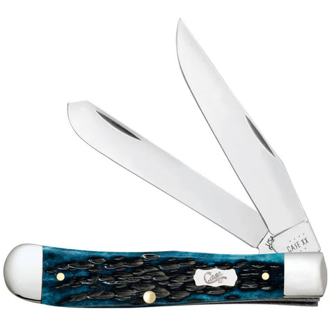 Case Pocket Worn® Peach Seed Jig Mediterranean Blue Bone Trapper (51850) (Case)