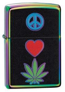 Zippo Leaf 151 Reg.Spectrum Peace, Love, Leaf Design (23497)