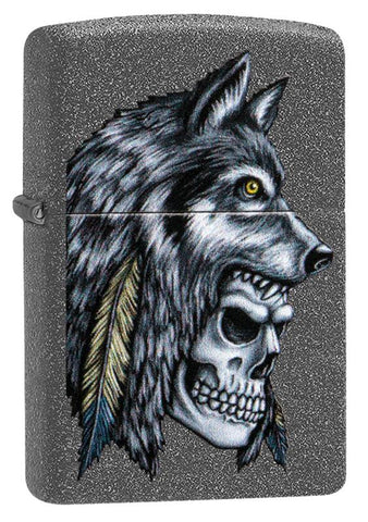 Zippo Wolf Skull Feather Design (29863)